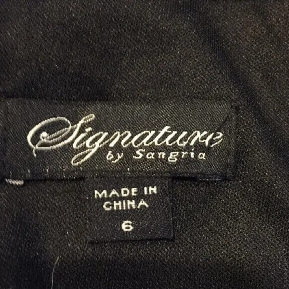 Signature by Sangria Black Dress Stud Detail Neckline Sleeveless Size 6 - Picture 5 of 5
